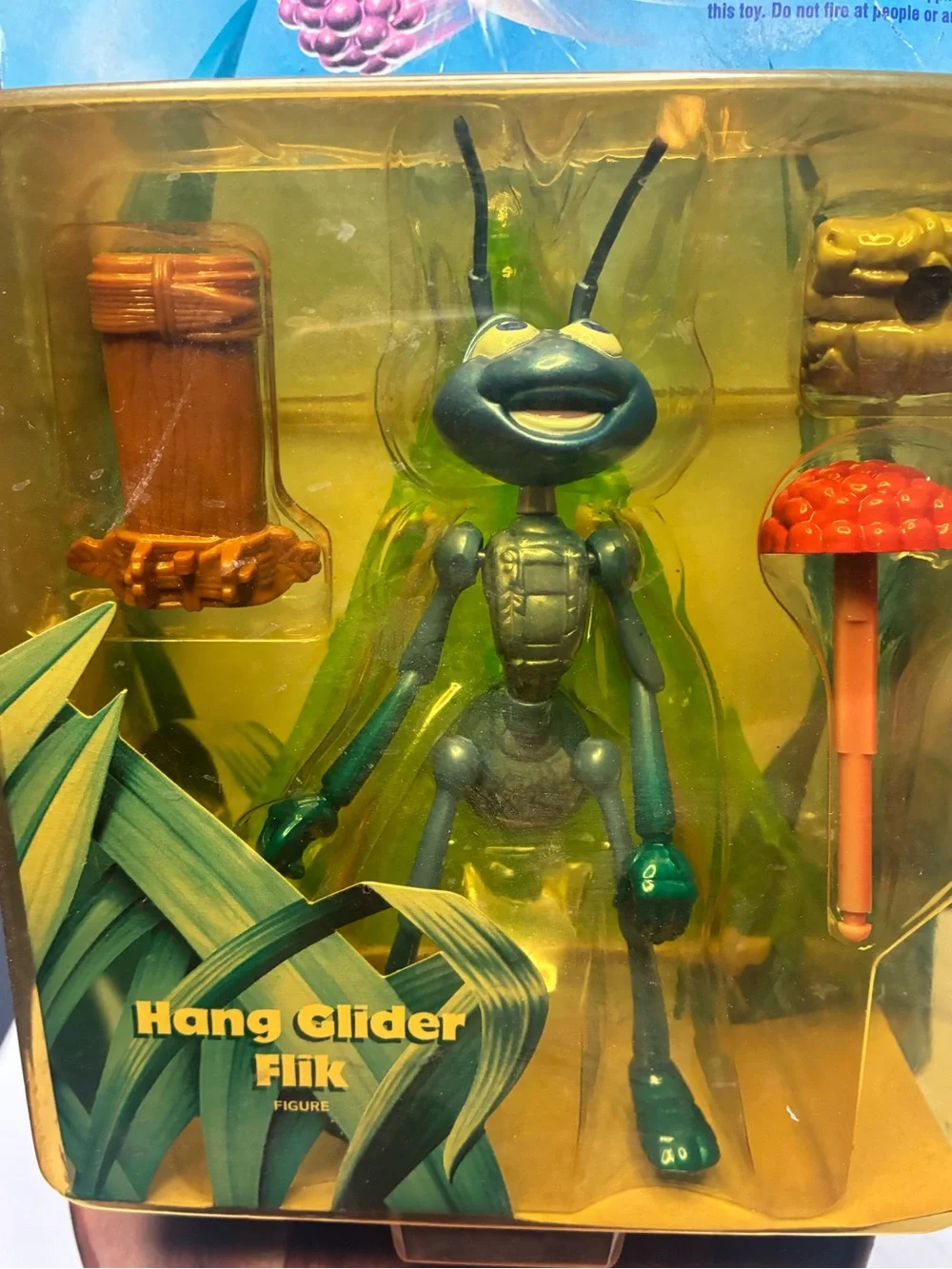 1998 Disney Pixar A Bug’s Life Hang Glider Flik Mattel Sealed Figure